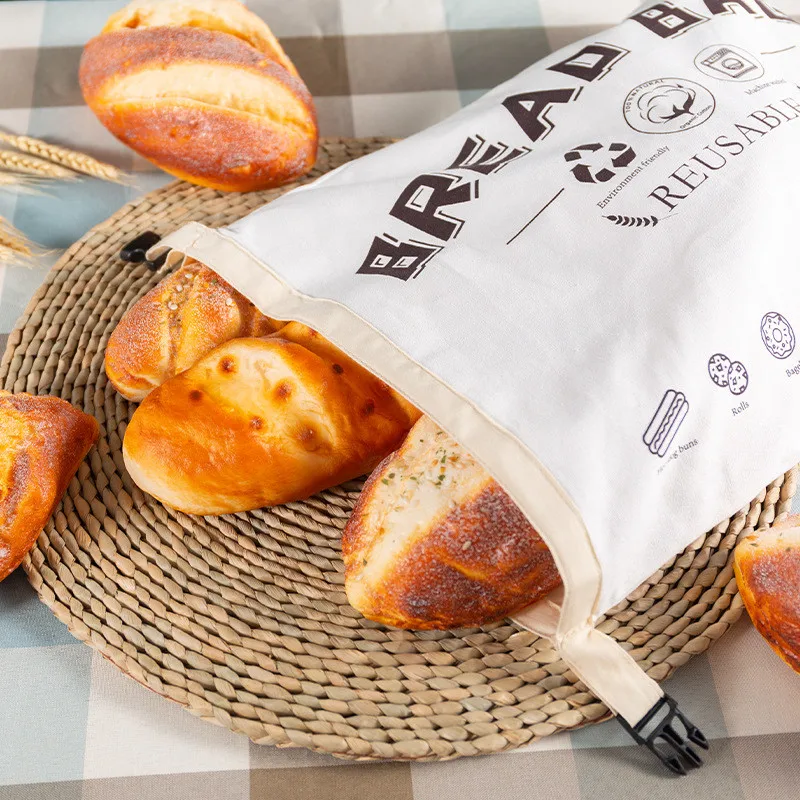 

1Pc Reusable Linen Craft Bread Storage Bag with Drawstring Homemade Bread Fresh Keeping Bag