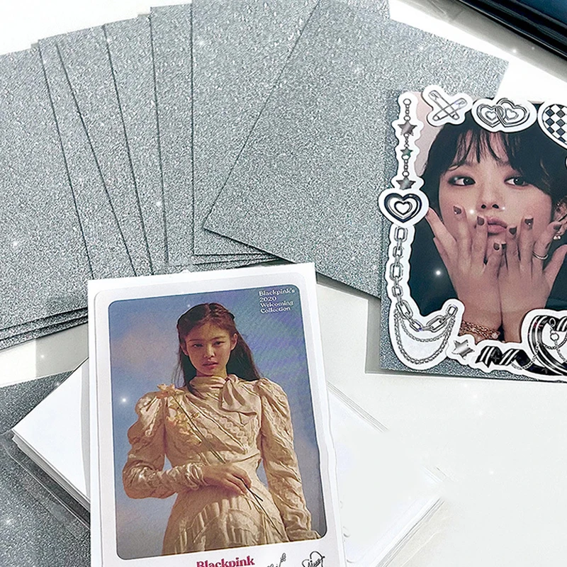 

50pcs/pack Toploader Card Photocard Sleeves Idol Photo Cards Protective Card Storage Bag Flat Mouth Card Film Stationery