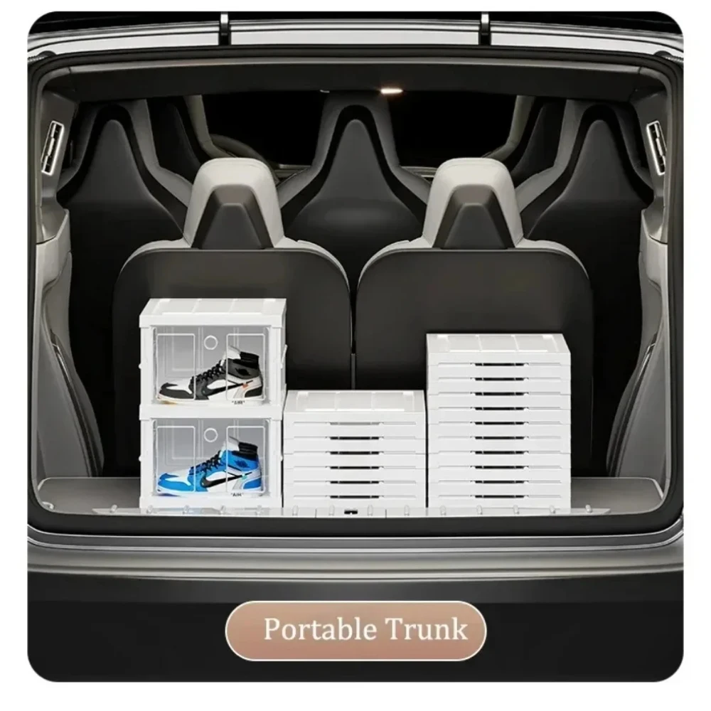 Stackable Shoes Cabinet Stackable Transparent Dustproof Shoe Cabinet Multi-functional Large Capacity Storage Organization Box 5