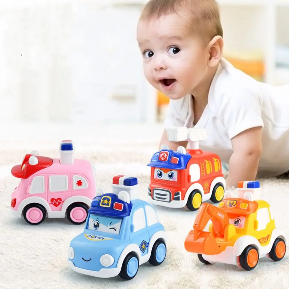 Fire Truck Press and Go Car Toy Pull Back Vehicle Wind-up Cars Toys Mini Vehicles Plastic Push and Go Cars Kindergarten Toys