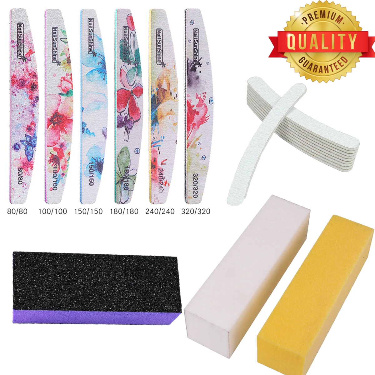 5/10/25pcs Set Professional Nail File Nail Polish Sanding File