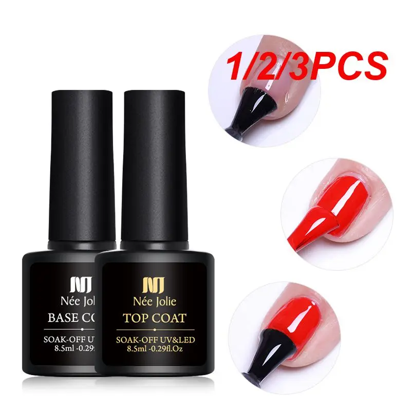 

1/2/3PCS Nail Gel Top Coat Professional Finish Glamorous Long-lasting Gel Top Coat Easy Application Must-have No Wipe