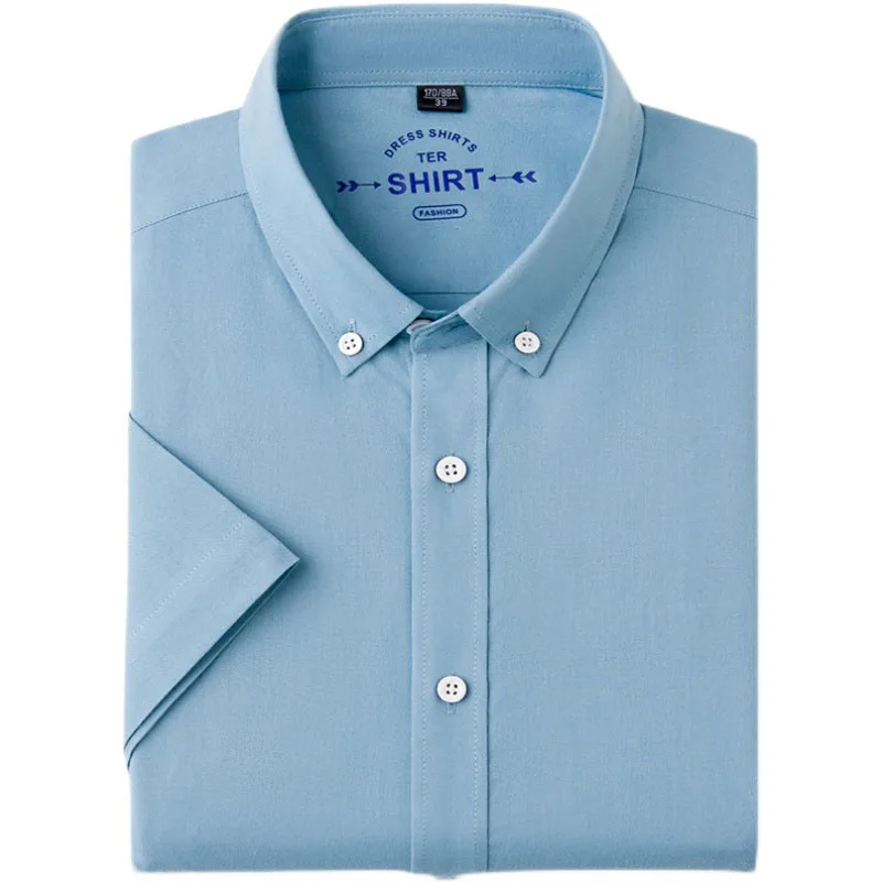 

Mens Casual Shirts Men Striped Oxford Shirt 100% Cotton Man Short sleeve shirt Summer 2023 Free shipping High Top Quality