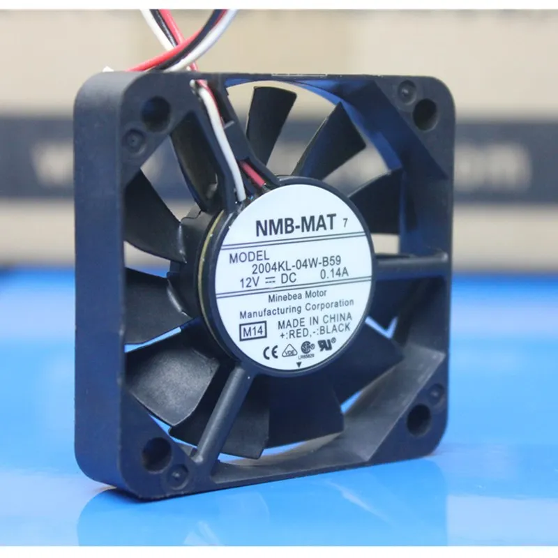 5pcs New NMB-MAT 50MM 2004KL-04W-B59 Two ball bearing  DC 12V 0.14A 5010 50MM 50*50*10MM Cooling Fan Server fan with 2pin 3pin acd f0925bm3 a 92mm ball 2500rpm 26dba 3pin oem 100