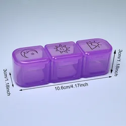 Portable Black Pill Organizer with 21 Weekly Compartments (Purple 3 grids)