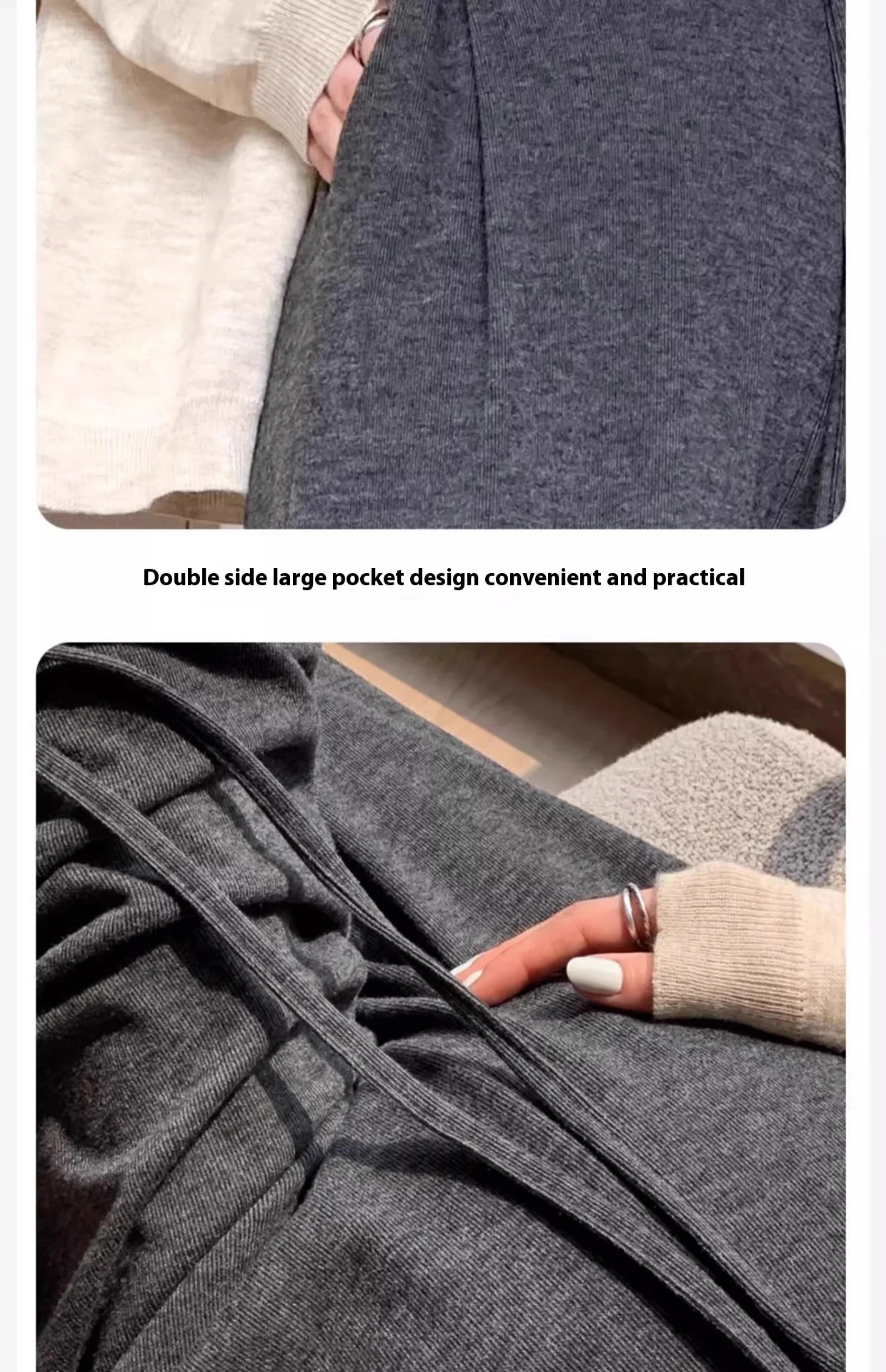 Umstandshosen Frühlings- und Herbstmodelle Hosen mit weitem Bein ohne Babykleidung Umstands-Freizeithosen Große Klebreishosen – Detail 22