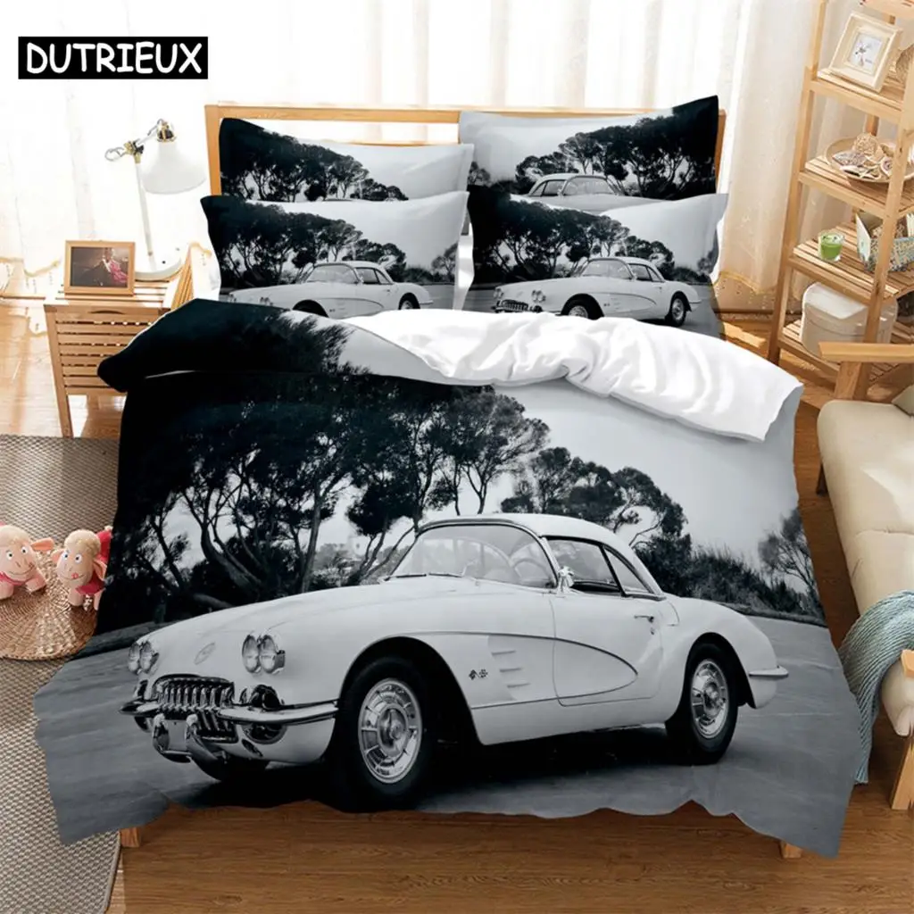 

Car Bedding 3-piece Digital Printing Cartoon Plain Weave Craft For North America And Europe Bedding Set Queen