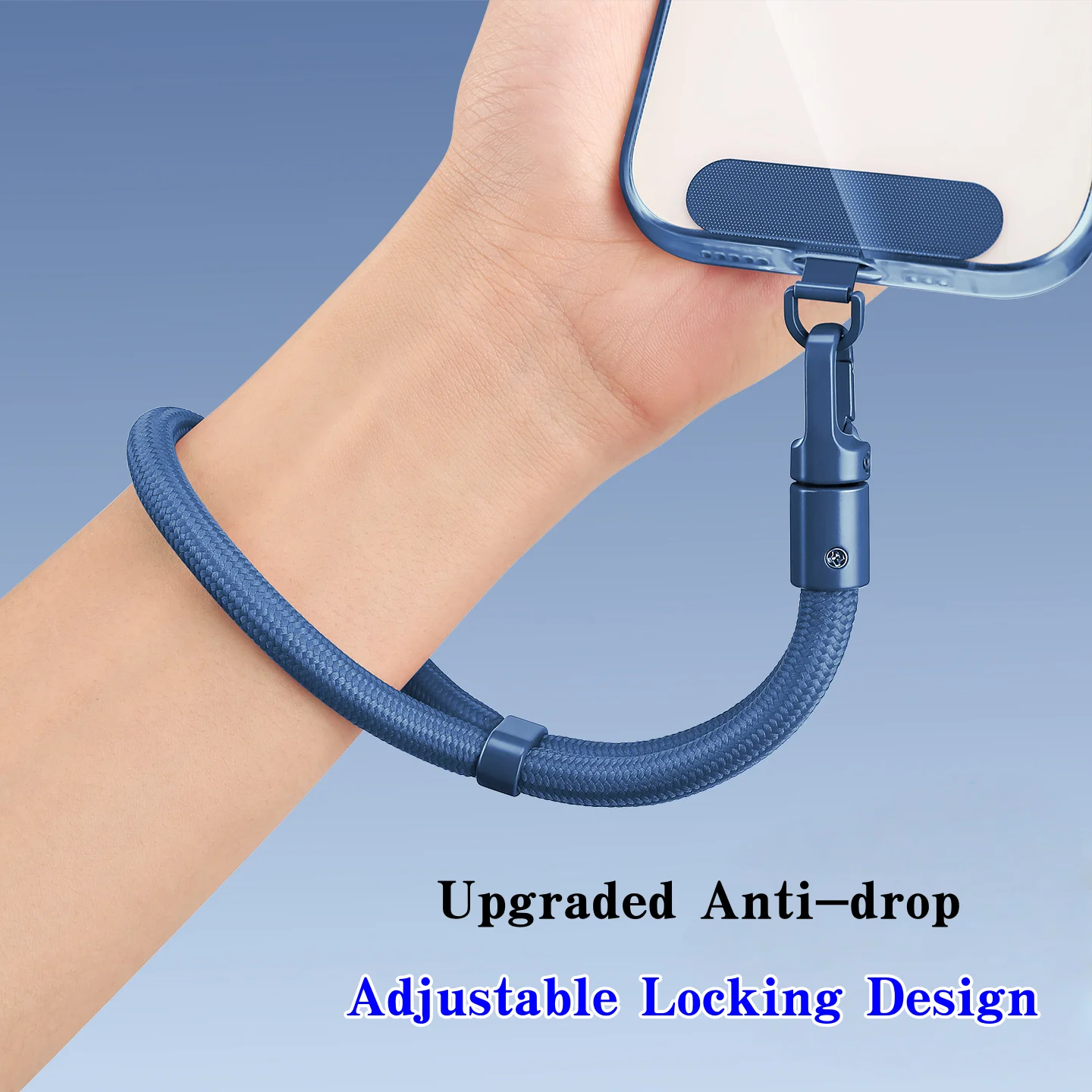 Universal Adjustable Mobile Phone Lanyard with Self-locking Anti-drop Design - Durable Polyester Wrist Strap