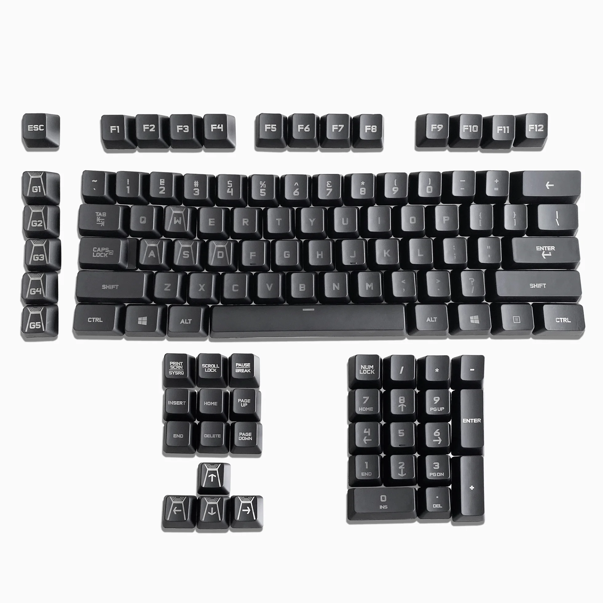 Romer-G 스위치 Logit G910 기계식 키보드 WASD/화살표 키/CTRL/스페이스바용 풀 세트 G910 블랙 키캡 교체품