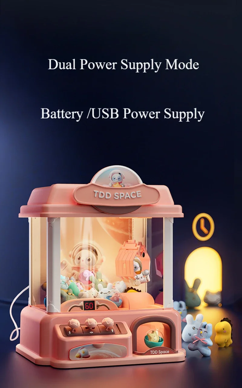 Doll Machine Coin Operated Play Game Mini Claw Catch Toy Machines Dolls Maquina dulces Children Interactive Toys Birthday Gifts 5