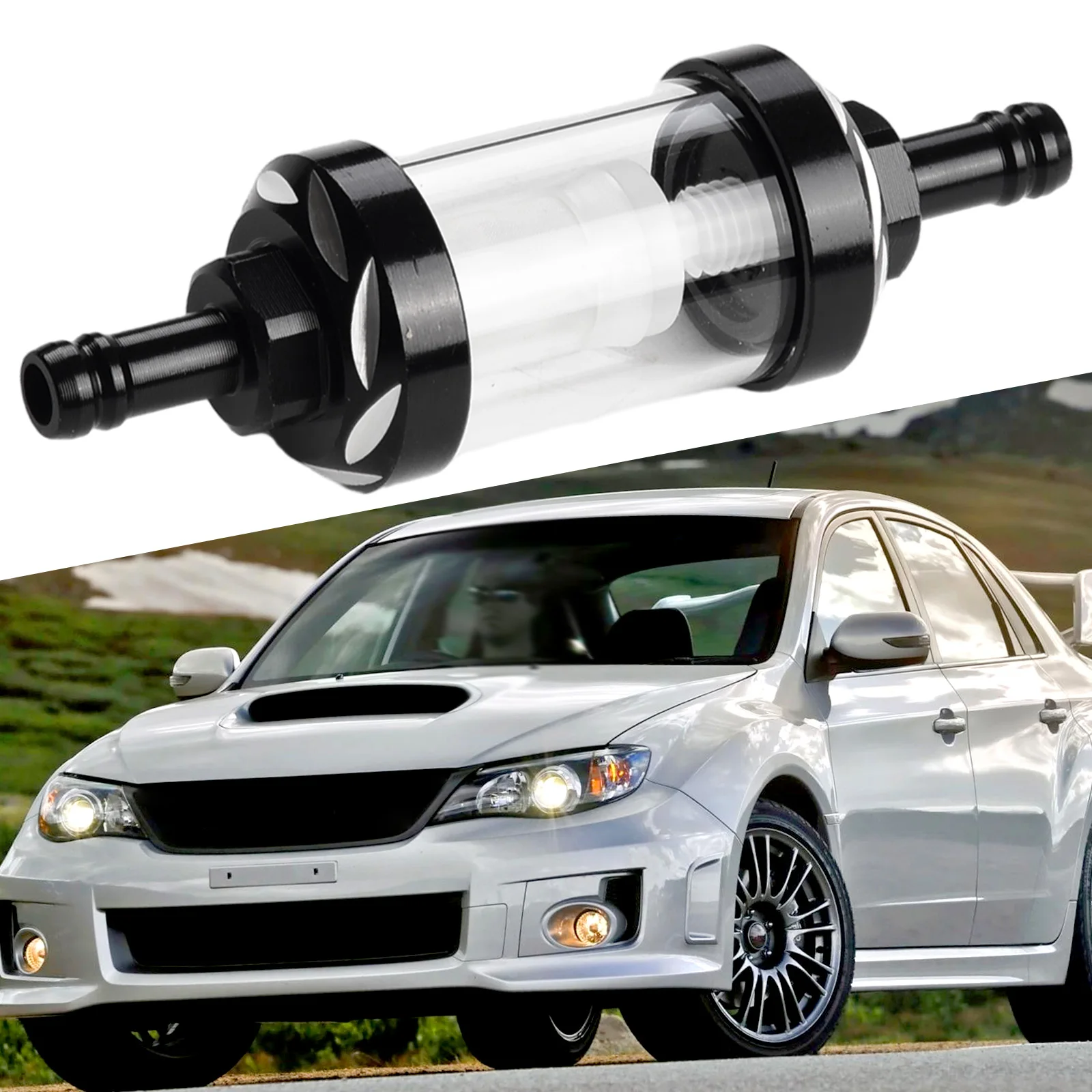 

Car Universal 8mm Fuel Filter Washable Parts Car Fuel Filter Boat Inline Petrol Diesel Filter Motorcycle Chrome Glass Equipments