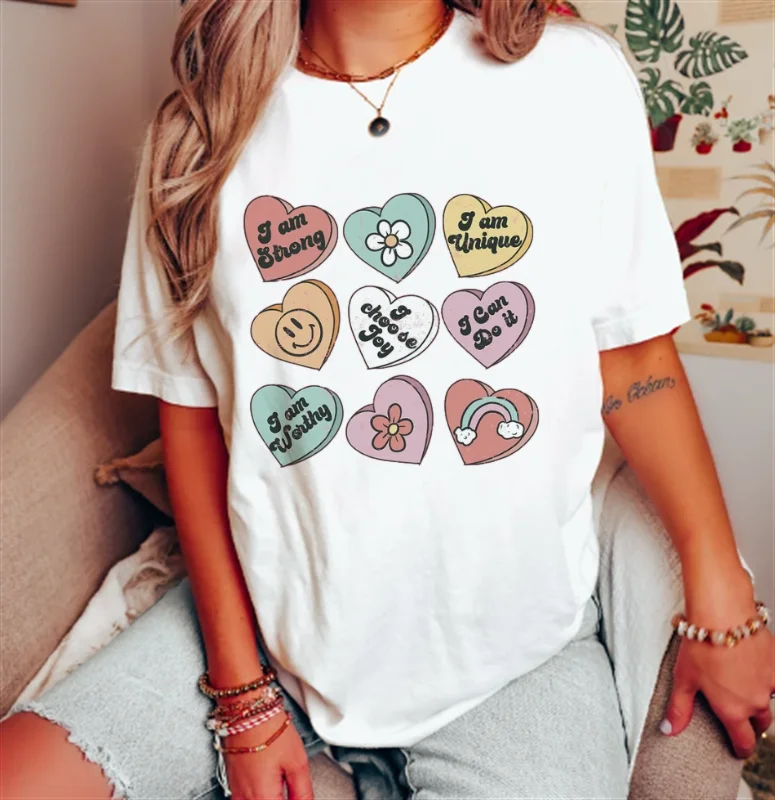 

Милая и милая модная новая мультяшная женская футболка на День святого Валентина футболка с рисунком одежда с принтом Футболка с коротким рукавом