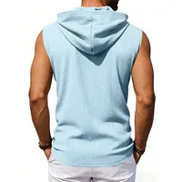Nouveau débardeur à capuche sans manches pour homme, style décontracté, avec cordon de serrage et poches, idéal pour l'été, le hip-hop et l'entraînement sportif. 4