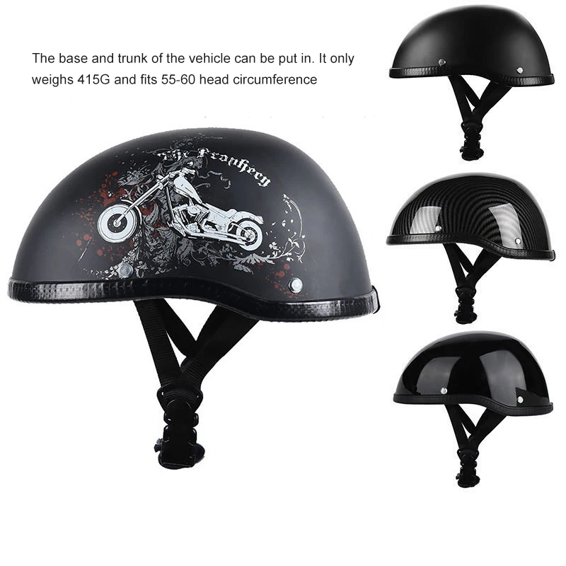 NEW Half Face Motorcycle Helmet Vintage Retro Scooter Jet Helmet Cruiser Vintage Open Face Helmets With
