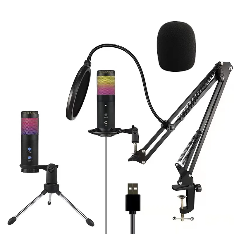 Kinglucky U830 Microphone Studio Game Live Applicable Mobile Computer Compatible with Windows\Mac OS\PS4 