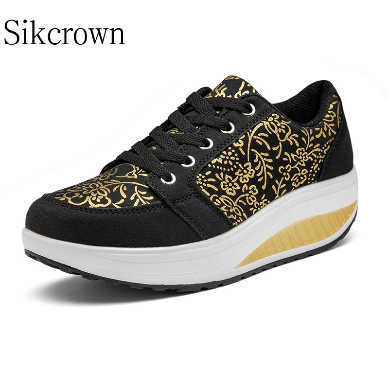 women sports shoes Red Height Increasing Sports Women Sneakers Big 42 Toning Wedge Slimming Fitness Swing Female Platform Dance Shoe