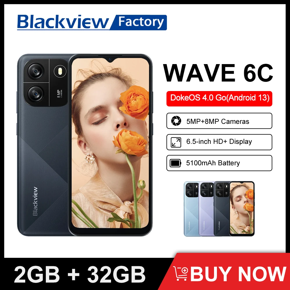 BlackviewWave6C2GB32GBAndroid1365HDDisplayOctaCore5100mAh