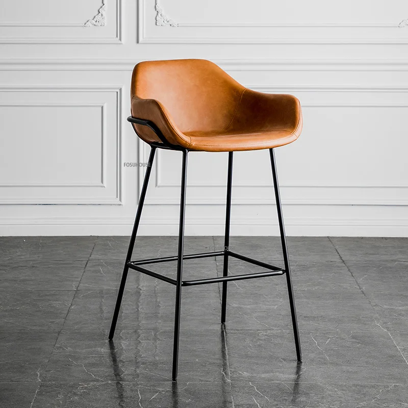 Bar chairs Nordic Iron Bar Chair Dining Light Luxury Creative Cafe Counter Barstool Kitchen Furniture HY50DC