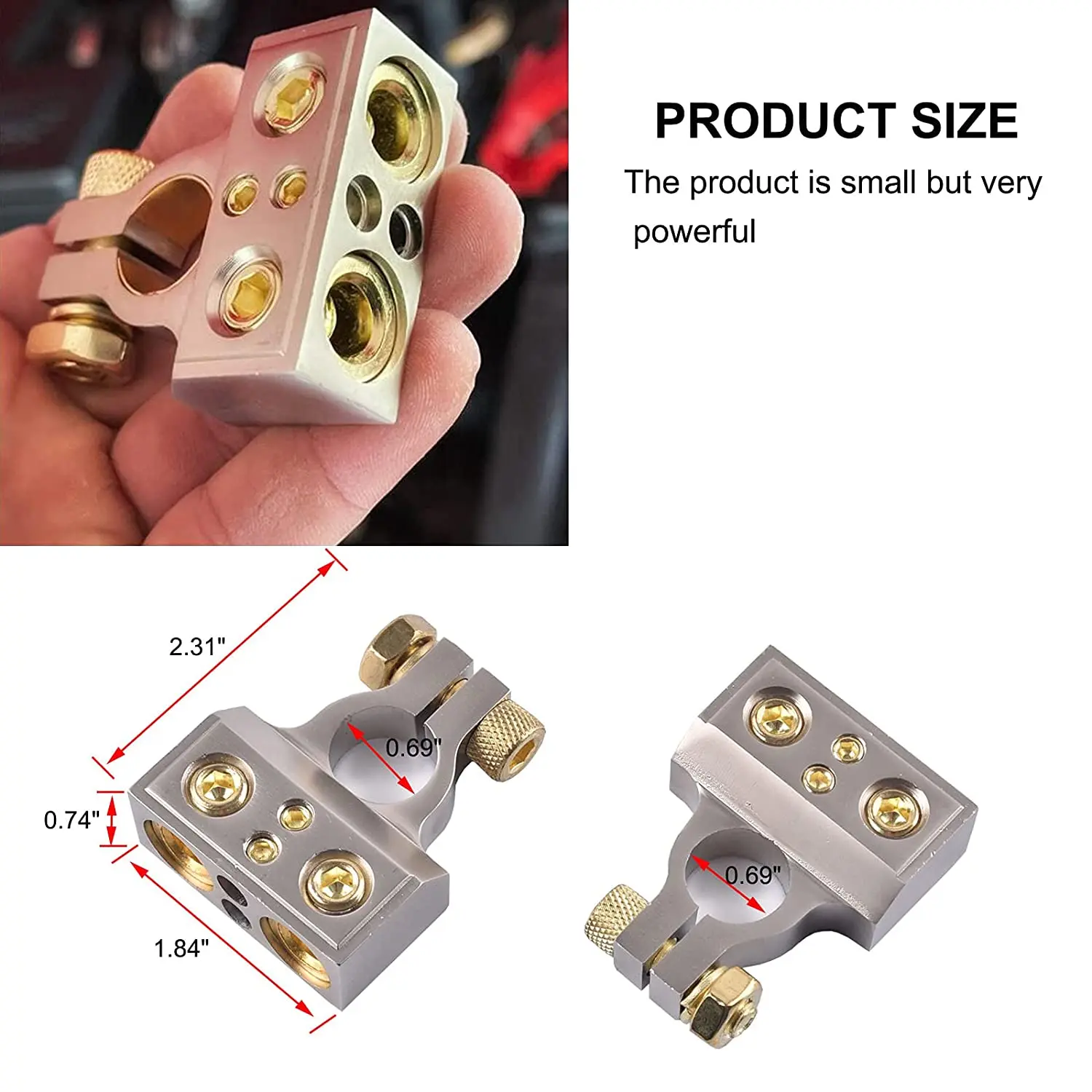 Battery Terminals Positive and Negative Pole Heavy-duty Automobile 1 Pair 0/2/4/8/10 Terminal Top Post