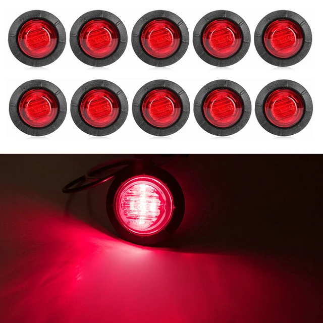 12V/24V 3/4 Inch Round Trailer Side Marker Indicator Lights Truck LED Clearance Lights Turn Signal Lamp camion Truck Accessories