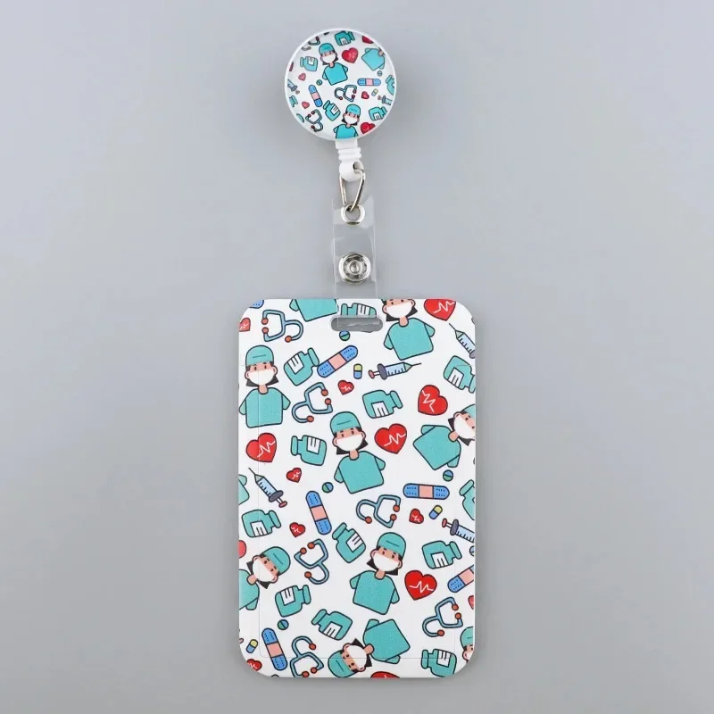 Hospital Card Holder Retractable Badges Reel Doctor Nurse Exhibition Business Card Badge Holder Case Office Keychain Accessories