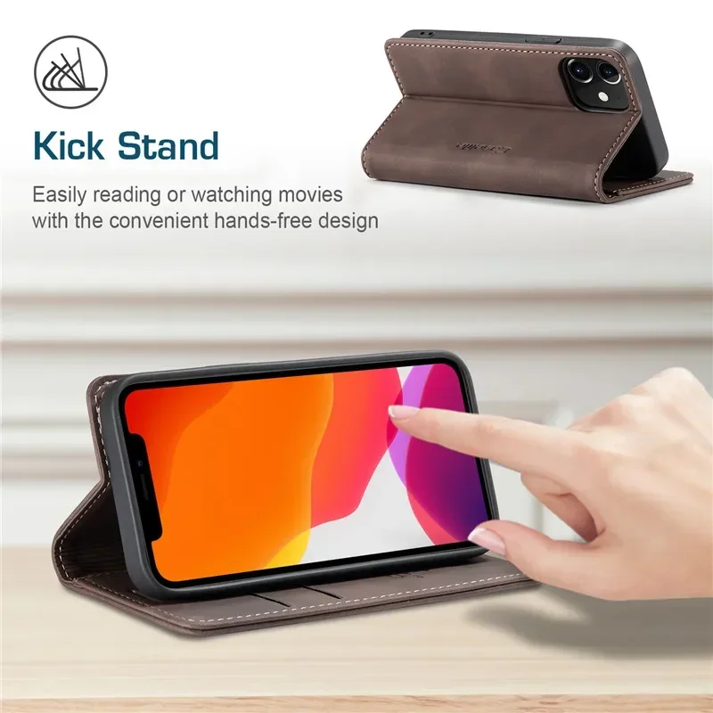 Premium Magnetic Flip Leather Wallet Case with Card Holder