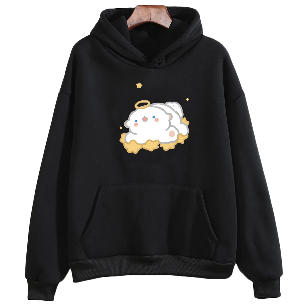 

Lamb Cat Sheep Lie on The Stars Harajuku Hoodie WOMEN Kawaii/Cute Aesthetic Long Sleeve Sweatshirt Cartoon Slight Strech Fashion