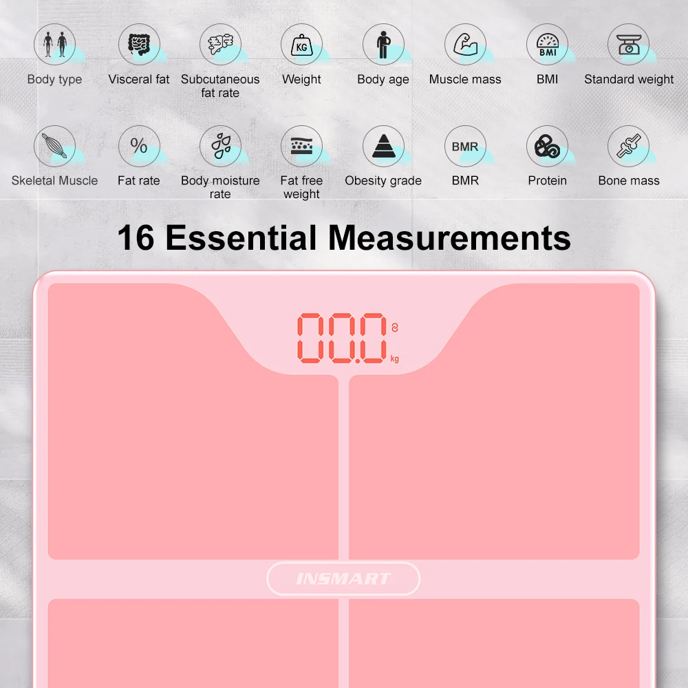 INSMART Smart Body Fat Professional Scales Digital Weight Scale Person Body Balance Inteligente Adult 180kg Bioimpedance Scale 2