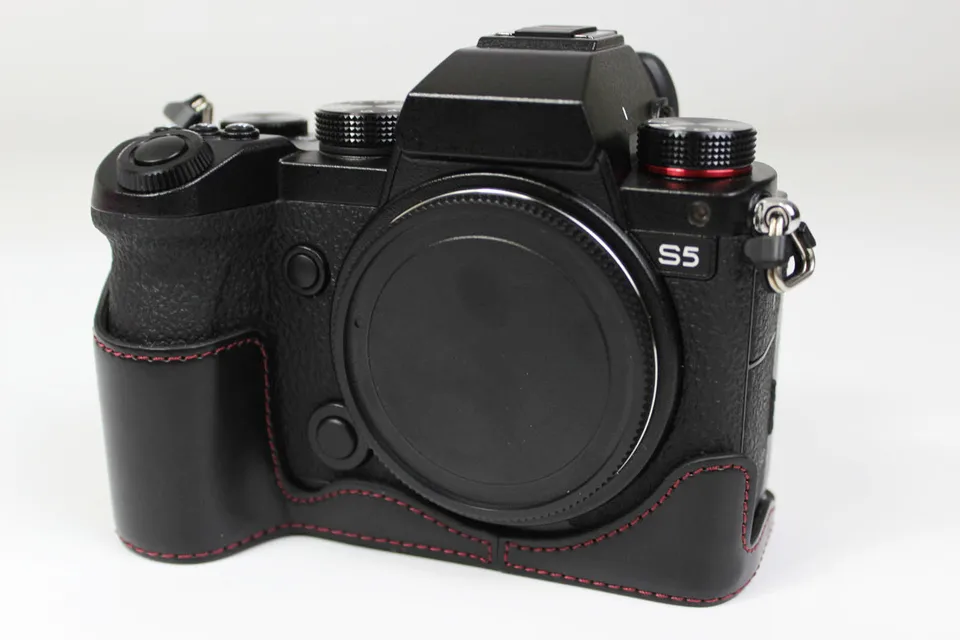 パナソニック LUMIX S5 用レザーハーフカメラケースグリップ - AliExpress