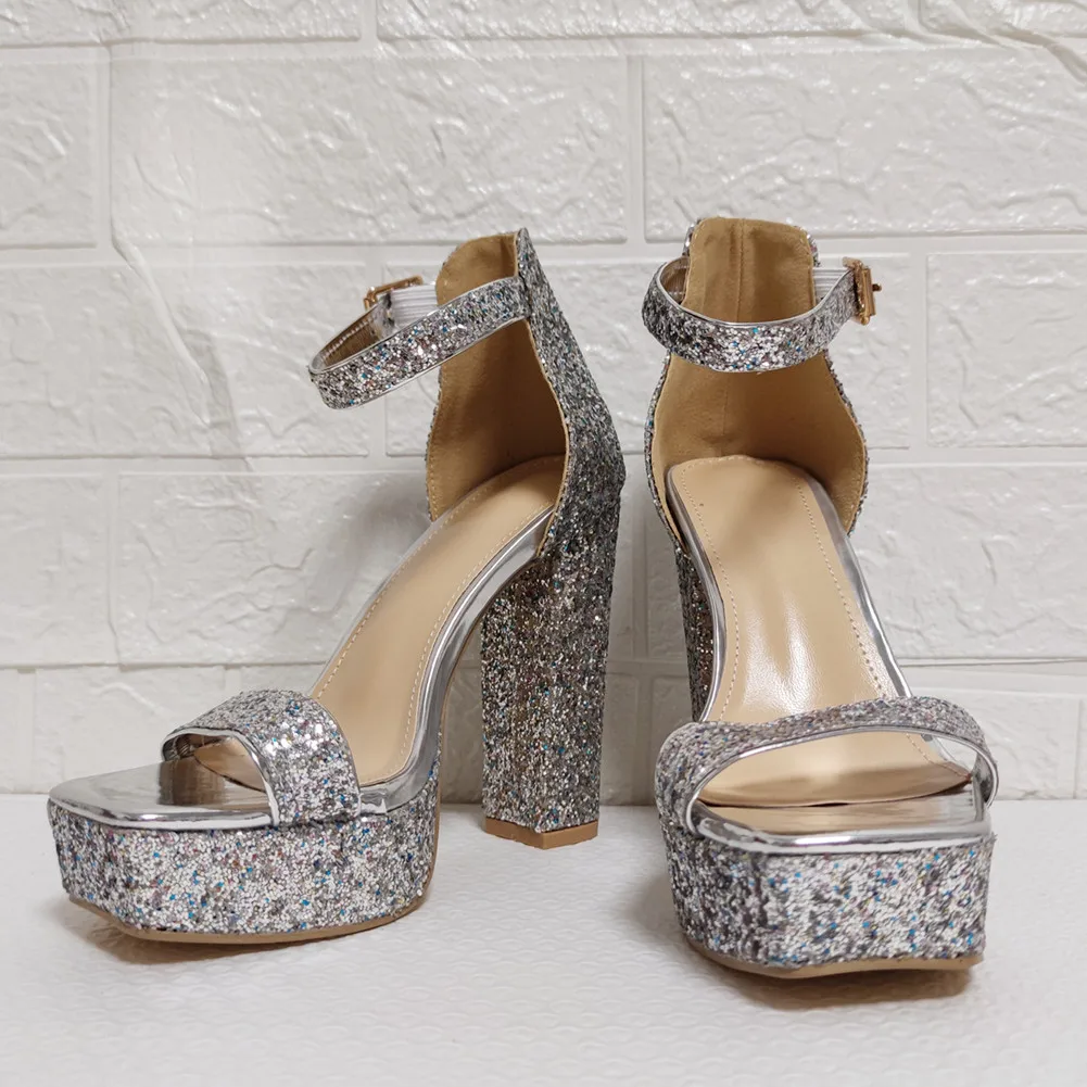 silver rhinestone heels