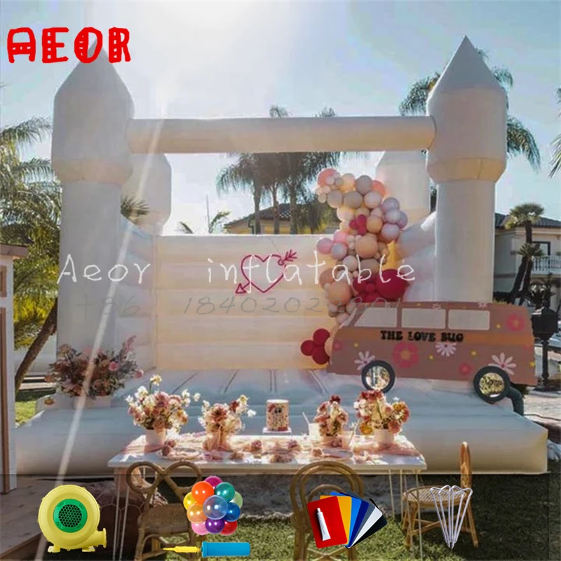 

13x13 party rental inflatable bounce house white jumper jumping bouncy castle wedding inflatable castle white bouncer house