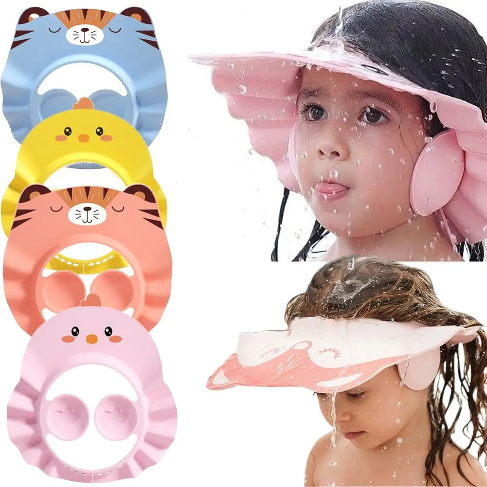 Baby Shower Soft Cap Adjustable Hair Wash Hat for Kids Ear Protection Shampoo Bathing Hair Wash Hat Shampoo Shower Cap