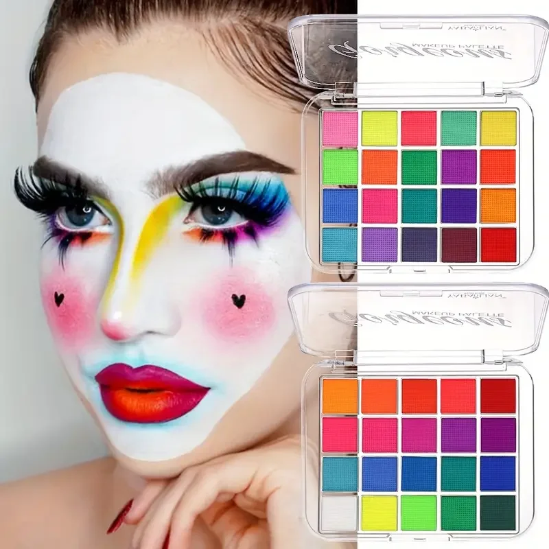 Description Picture 3 of item20 Colors Beauty Face Body Paint Graffiti Face Paint Eyeshadow Easy Clean Face Paint Makeup for Halloween Christmas Masquerade