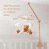 Baby Crib Mobile Rattle Toy Wooden Bed Bell Mobile Hanging Teddy Velvet Bear Doll Toy Newborn Music Box Crib Mobile Bracket Gift 2