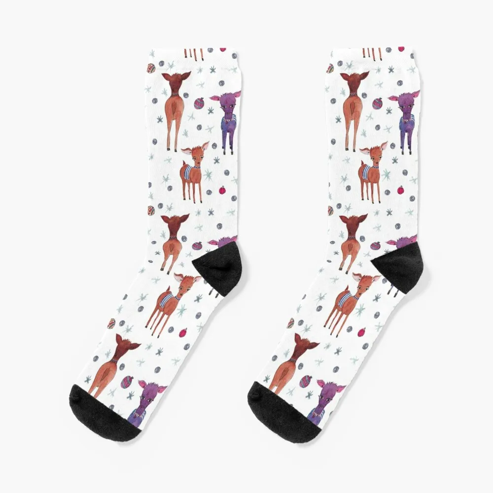 

Reindeer at Christmas Socks cool valentine gift ideas sports stockings christmass gift Socks Women Men's