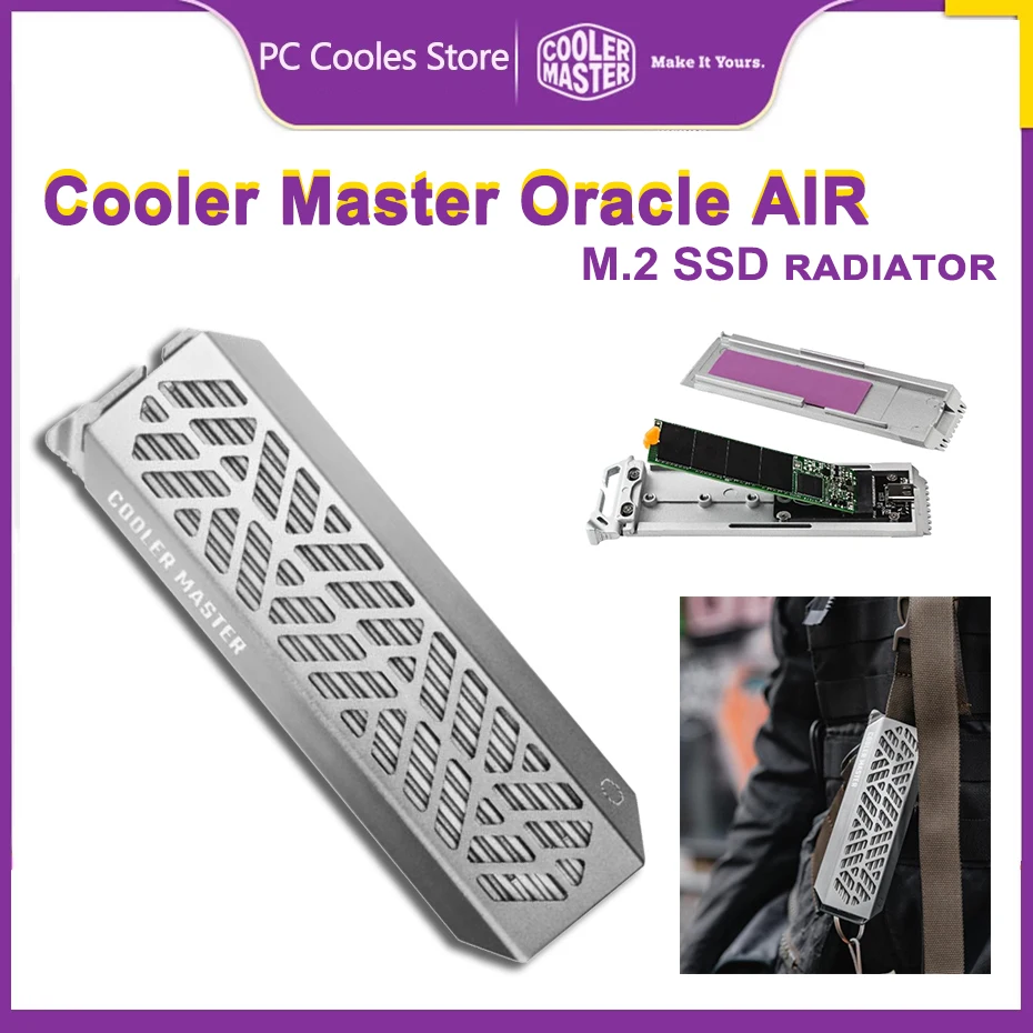 Cooler Master Oracle Air M.2 Nvme Custodia Per Disco Rigido Mobile Ad Alta Velocità Dispositivo Di Raffreddamento Ssd A Doppio Strato Molle Smontaggio