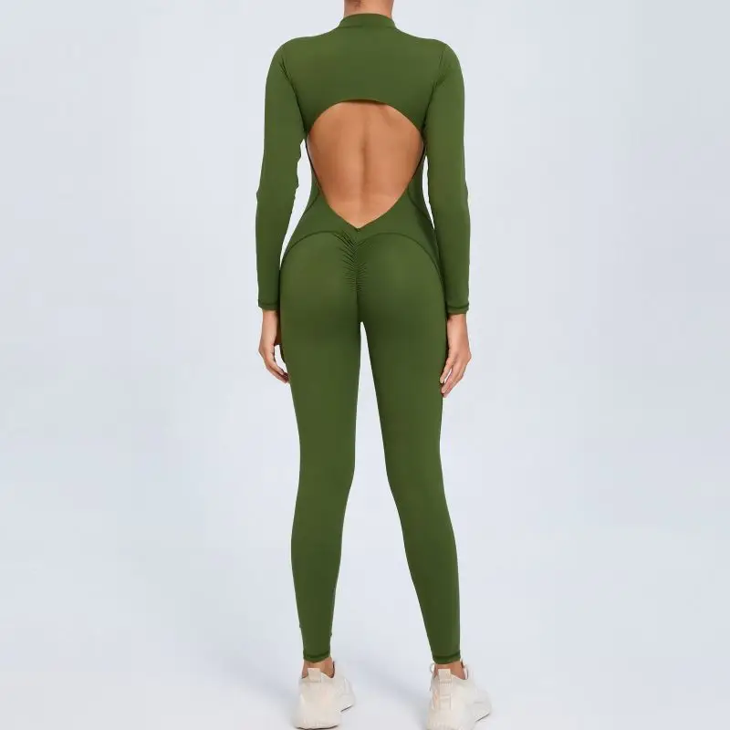 Tuta Corpo Intero Donna - Body Aderente Con Zip | Per Yoga E Sport | Taglia Unica (Fino A 60kg) - Foto 10