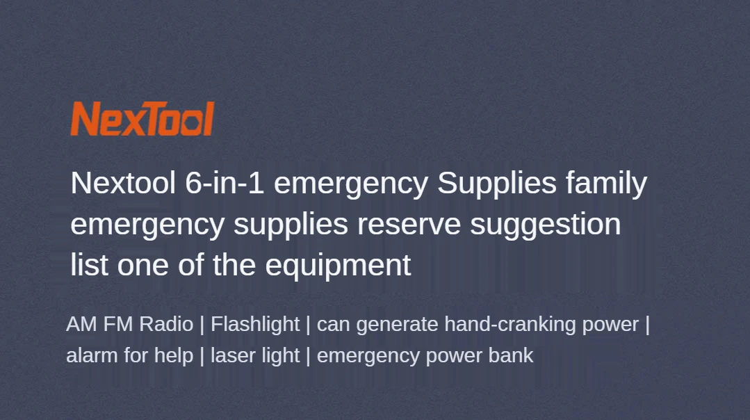 NexTool 6 In 1 Emergency Radio Hand Crank Portable Weather Radio with 4500mAh Power Bank
