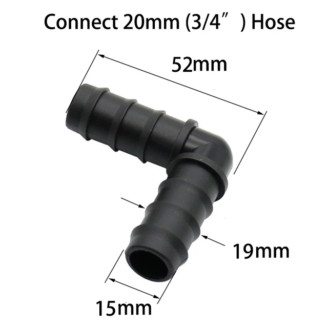 20 Mm 3/4 "Pe Csőcsatlakozók Kerti Vízi Csepegtető Öntözőcső Cső Tömlő Csatlakozó Öntözési Rendszer Ízületek Póló Könyök Dugó 2Pcs - Image 6