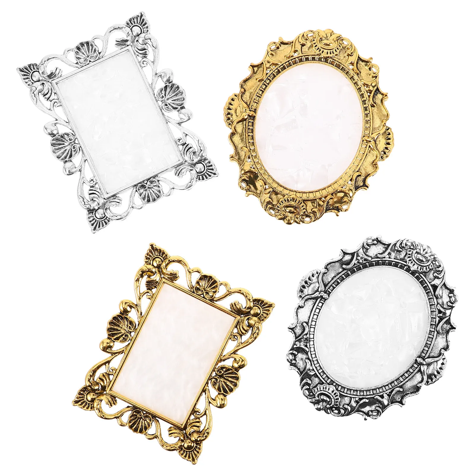 4pcs 레진 네일 아트 팔레트 빈티지 논슬립 컬러 디스플레이 보드 젤 폴리쉬 매니큐어 디자인 살롱 도구 네일 피그먼트 믹싱