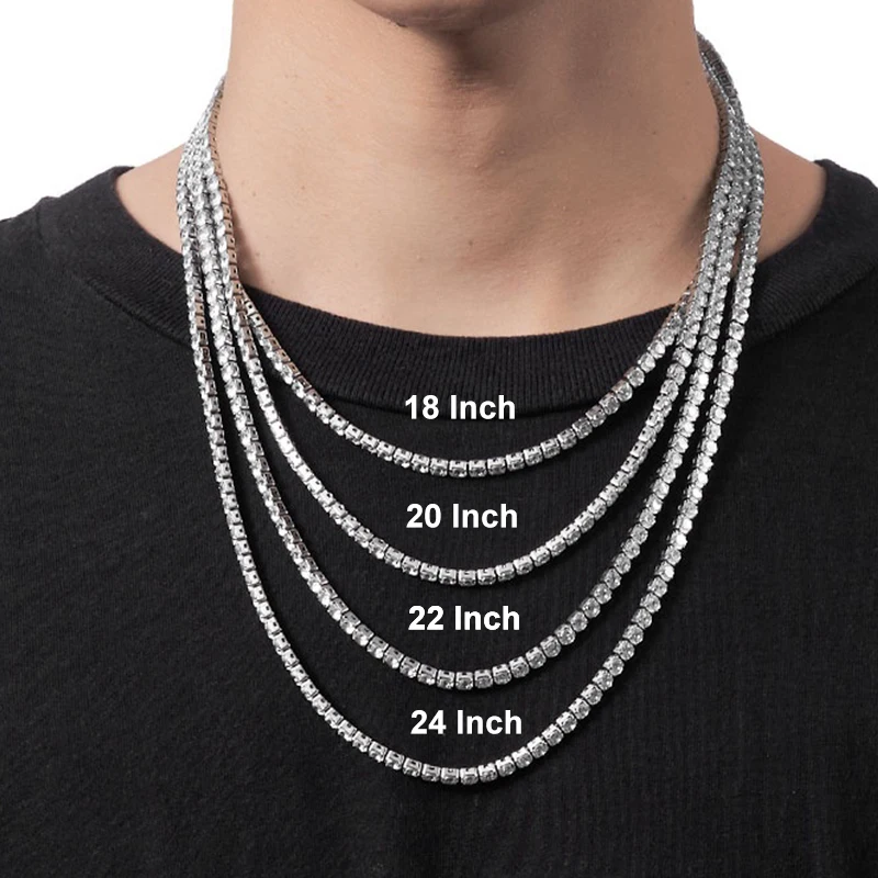 NeeTim 925 Sterling Silver Real Moissanite Tennis Necklace Bracelet for Women Men Lab Diamonds with GRA Certificate Neck Chain NeeTim 925 Sterling Silver Real Moissanite Tennis Necklace Bracelet for Women Men Lab Diamonds with GRA Certificate Neck Chain