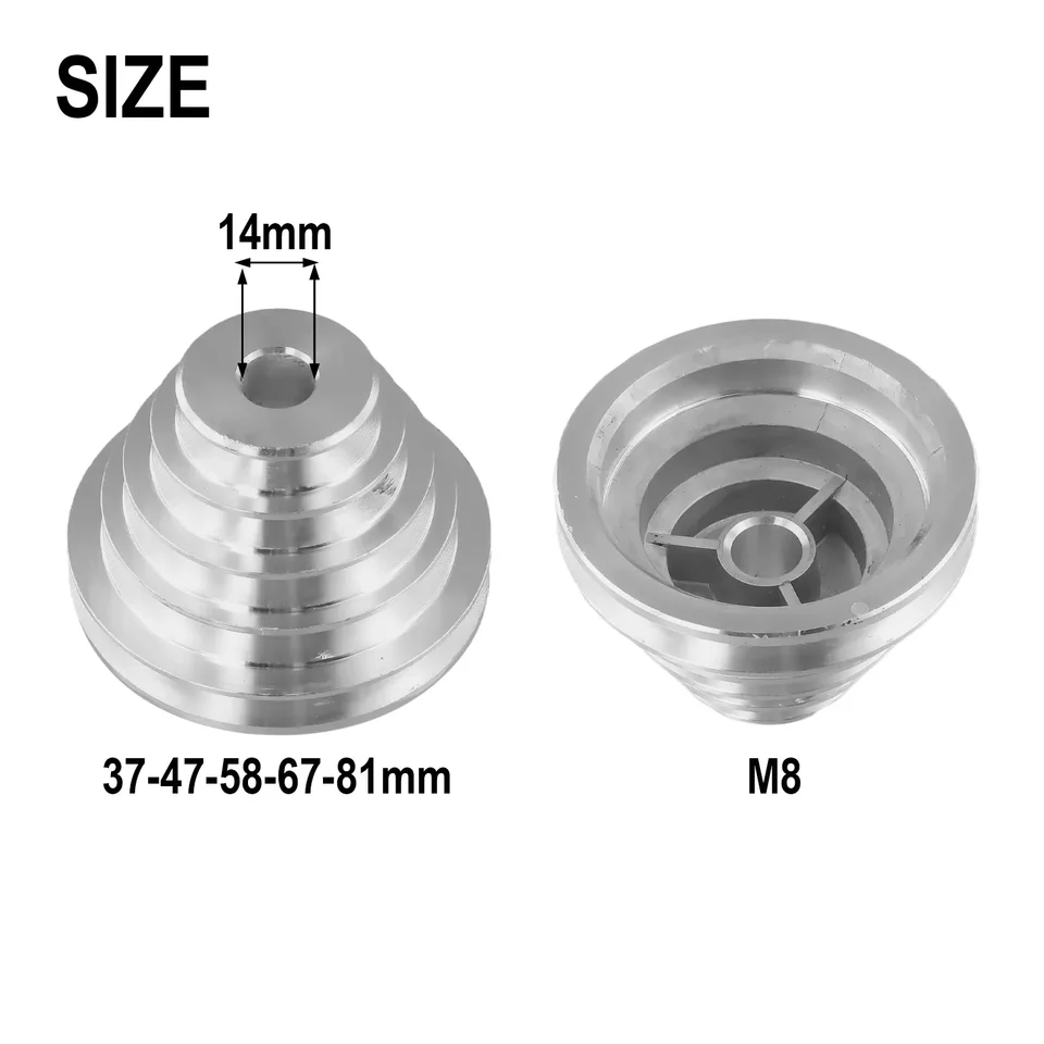 Rueda De Polea Pagoda De Aluminio - 14 Mm Y 22 Mm, 5 Pasos - Para Taladro De Mesa, Correa En V, Transmisión Por Eje