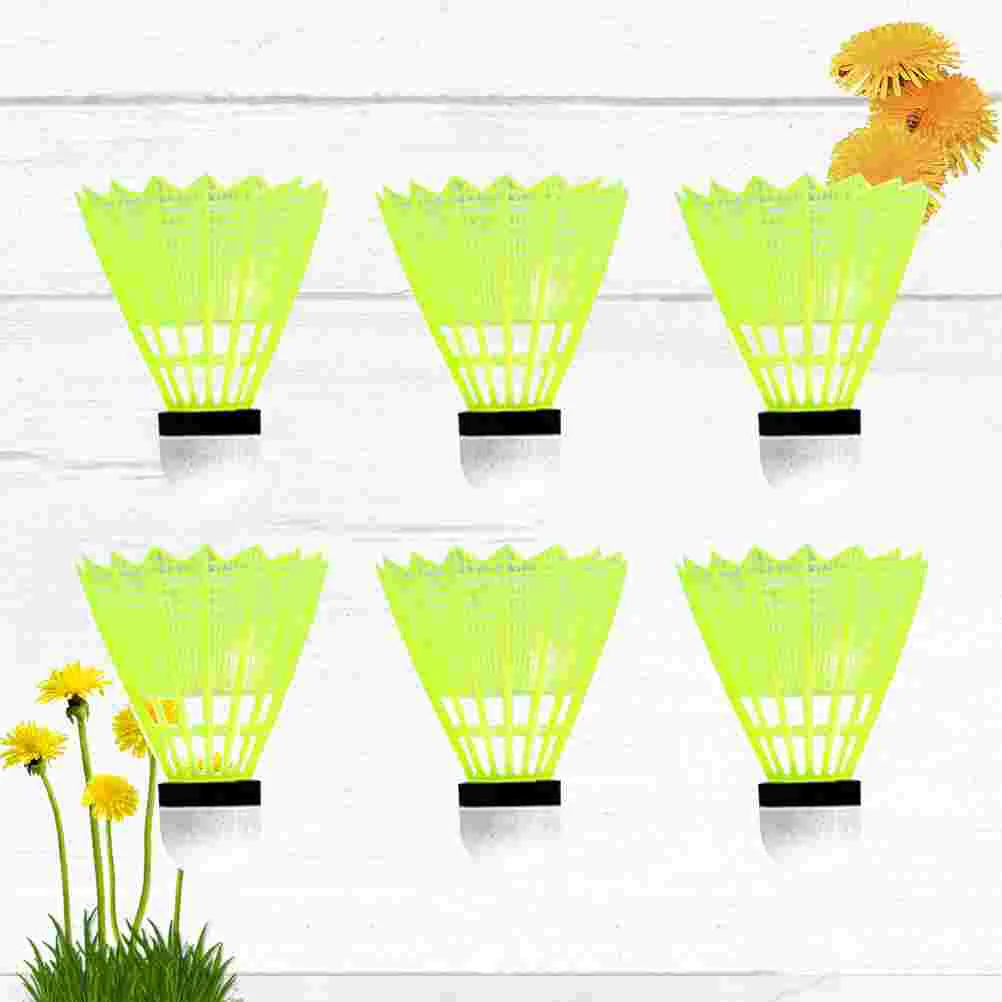 

6pcs Nylon Shuttlecocks For Schoolss Badminton Birdies Balls for Kids Sports Activities Yellow