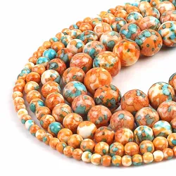 Vibrant Orange and Blue Jasper Round Beads for DIY Jewelry Making - Natural Loose Stones in Various Sizes (Green)