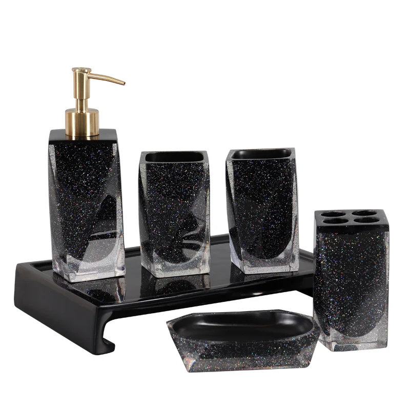 Nordic bathroom five-piece set, toilet set, simple bathroom supplies kit, brushing cup, mouthwash cup