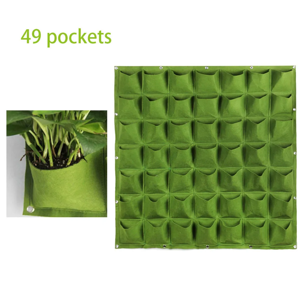 

49 Pockets garden greenhouse wall Hanging Pots flower pots Vertical Planting tools Flower Plant Bag Gardening Supplies tools Q1