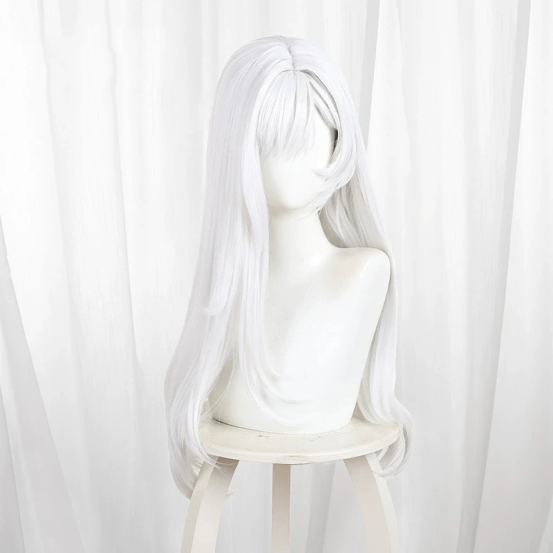 Generic White Long Heat-Resistant Synthetic Wig for Cosplay Events
