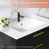 30" Bathroom Vanity with Sink, Floating Vanity Sink Cabinet Wall Mount,Soft-Close Function 2 Large Drawers,Grooved Stripe Design 5