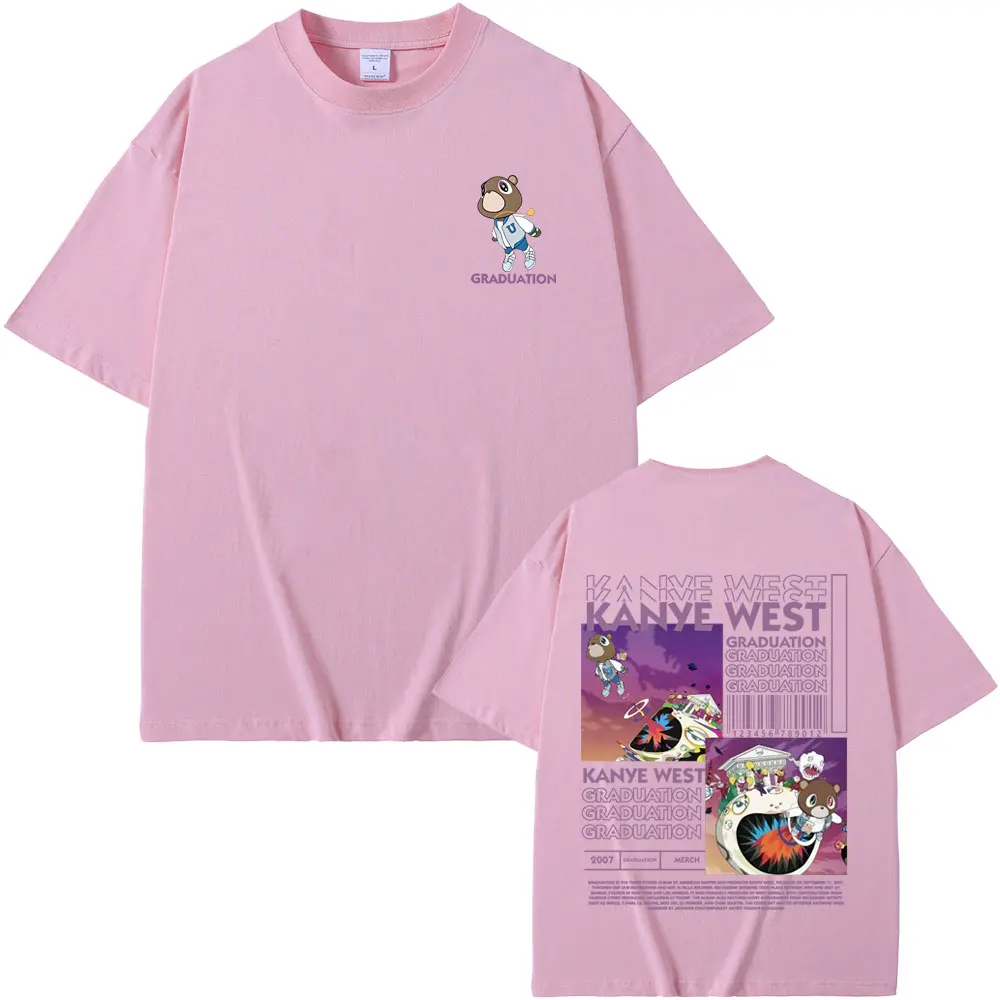 Rapper Kanye West Graduation Bear Double Sided Print T Shirt Men Women  Fashion Hip Hop Oversized T-shirt Men's Cotton T-shirts - AliExpress, image size:1000x1000