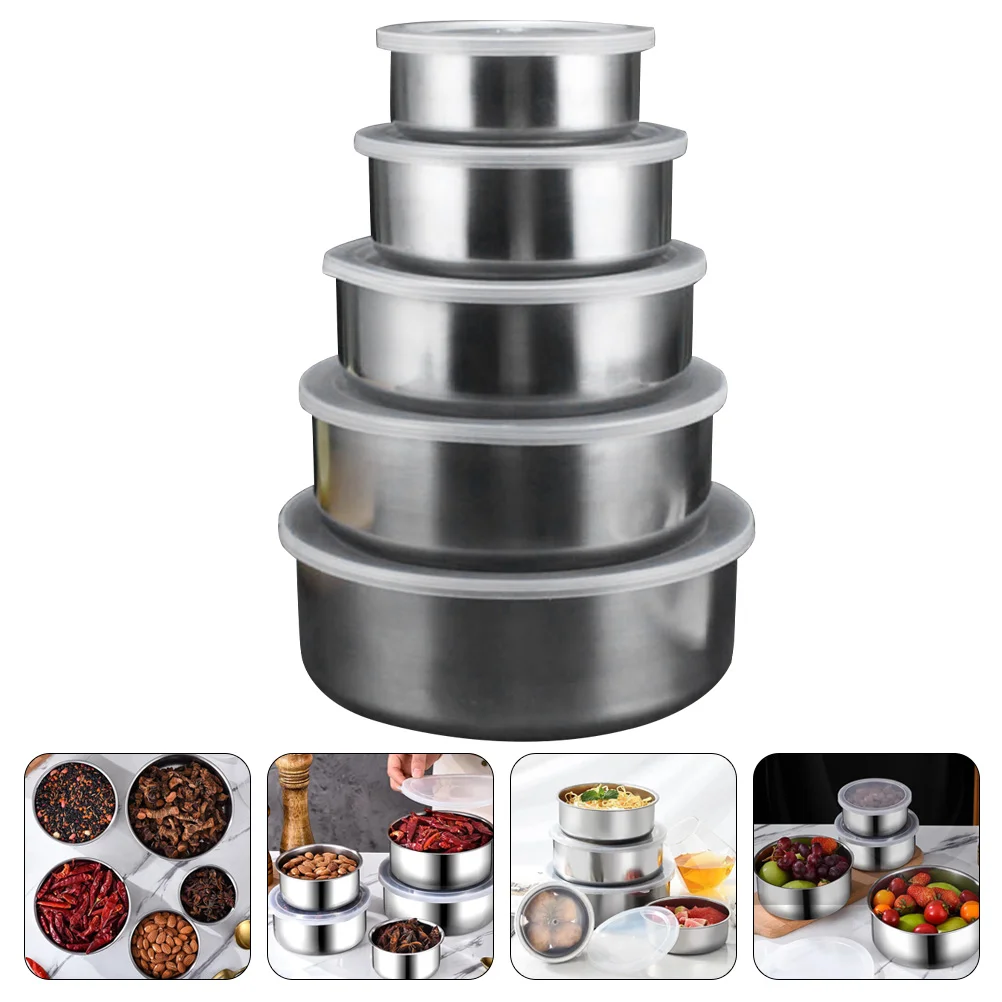 

Stainless Steel Mixing Bowls Food Storage Snack Kids Lunch Case Fruit Container Student